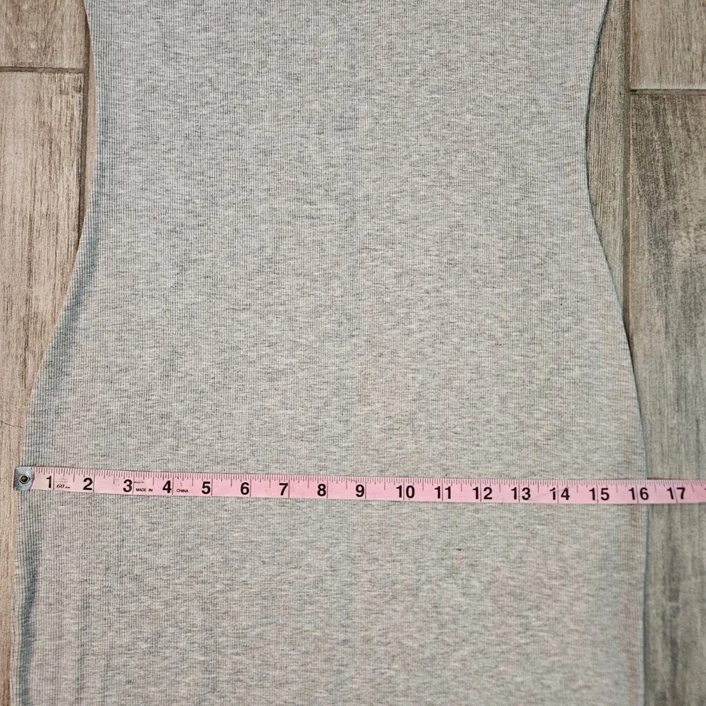 Bumpsuit Long Sleeve Maxi Dress Size M Grey Ribbed‎ Bodycon Stretch Maternity